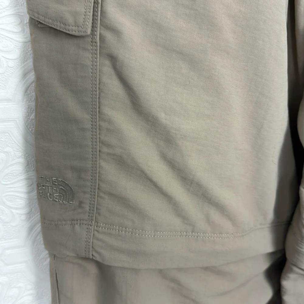 North Face Convertible Zip Off Shorts Pants Tan Cream Hiking XL‎ Trail Nature